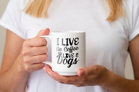 Dog Svg Design, I Live on Coffee Love Review